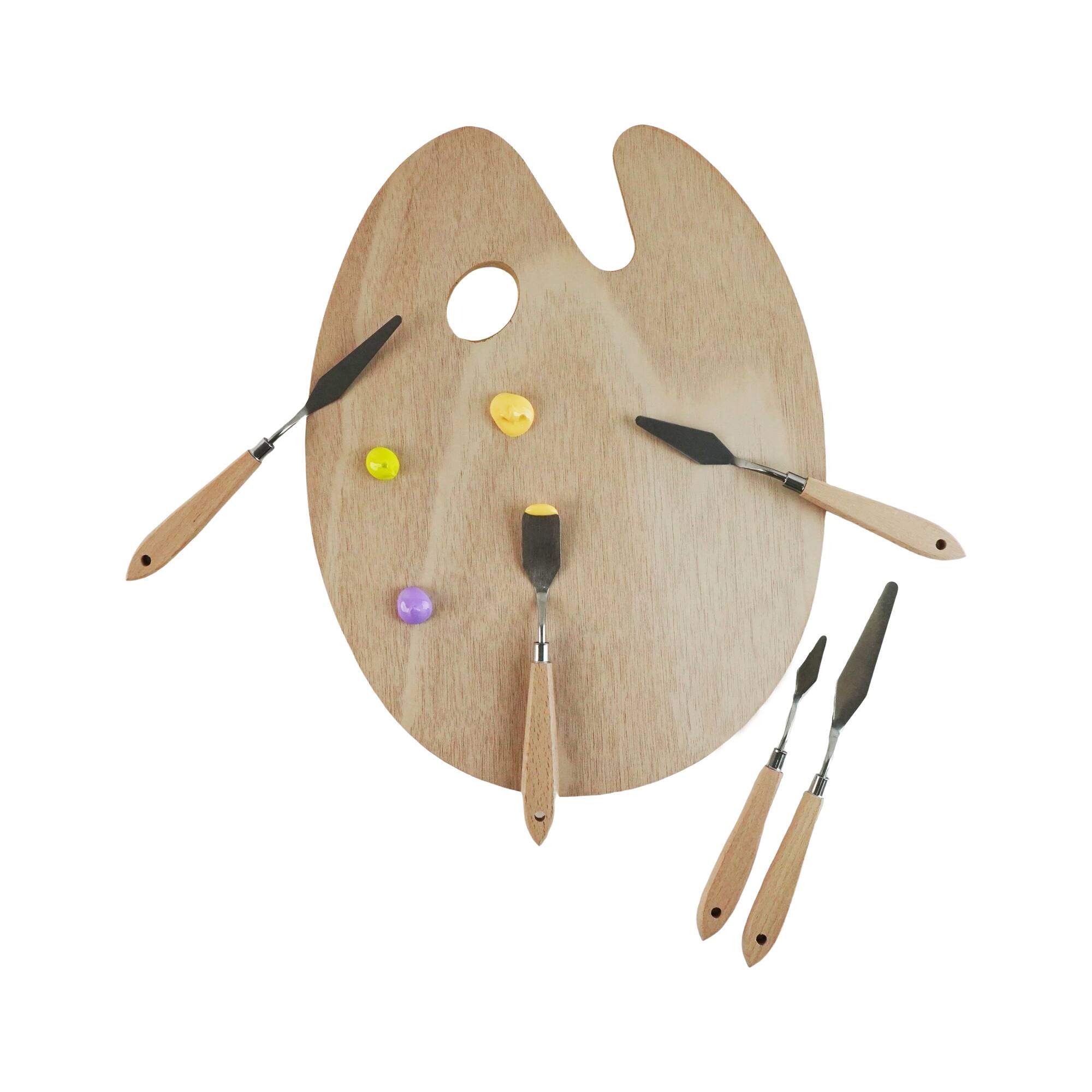 6 Pack: Wood Paint Palette & Knife Set by Artist's Loft®